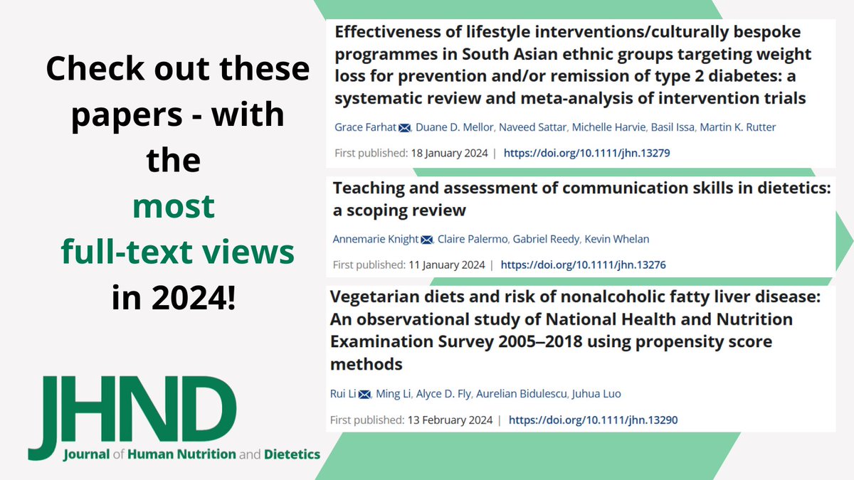 Journal of Human Nutrition and Dietetics tweet media