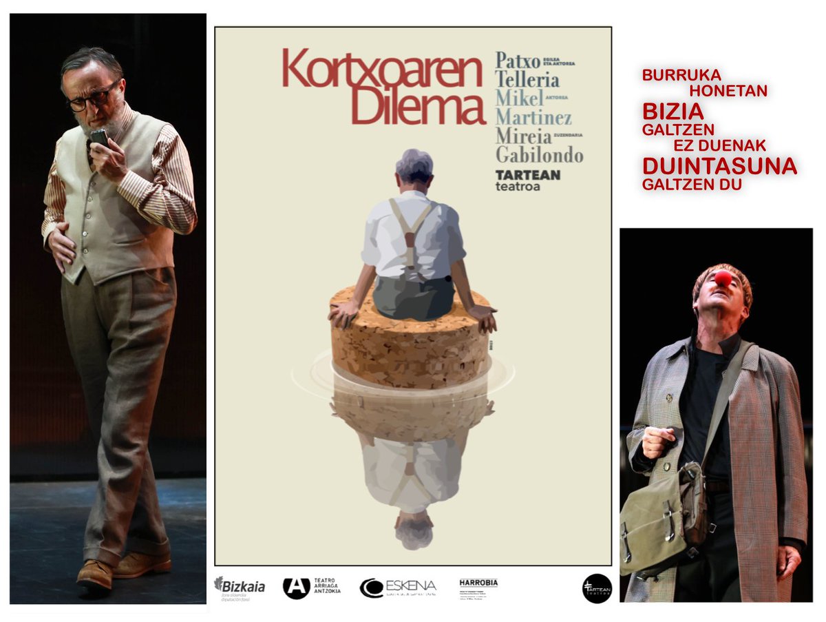 Mikel_MartinezA's tweet photo. KORTXOAREN DILEMA
Lasarte-Oria ko #ManuelLekuonakulturetxea-n
Abenduaren 20an, ostiralarekin, 20.00etan.
@TARTEANteatroa #antzerkia #euskaraz #endreduzkothiller #komediapolitikoa 
#PatxoTelleria #MikelMartinez #MireiaGabilondo 
@lasarteoria @Lasarte  @DonostiakoAEK https://t.co/n2YlhCo2qg