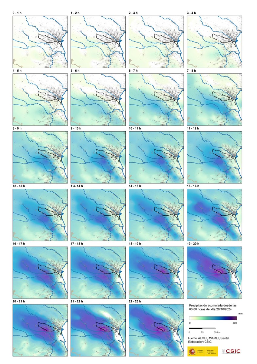 PTI_Clima's tweet photo. Esta es la reconstrucción de la #precipitación del día 29 de octubre, hora a hora. https://t.co/3g4chHx3HM