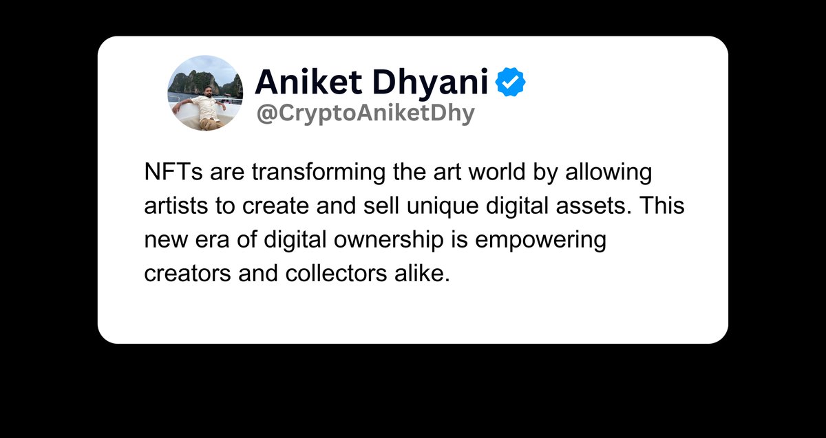 CryptoAniketdhy's tweet photo. The NFT revolution is here! 🎨🖼️

Let's explore the exciting world of NFTs and digital collectibles.

#NFT #digitalart #blockchain #cryptocurrency #creatorseconomy #collectibles https://t.co/rHu9KpfxAg