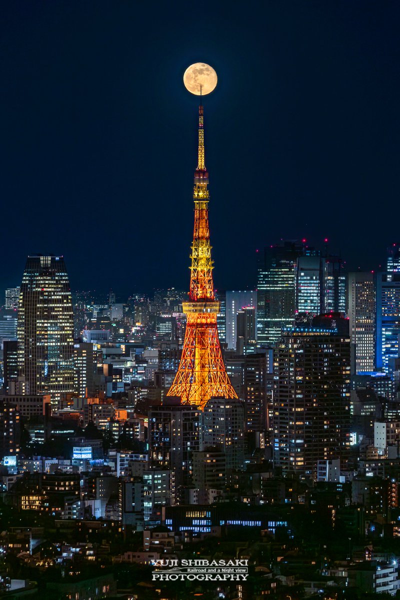 昨夜の東京タワーとお月様が見事でした🌕