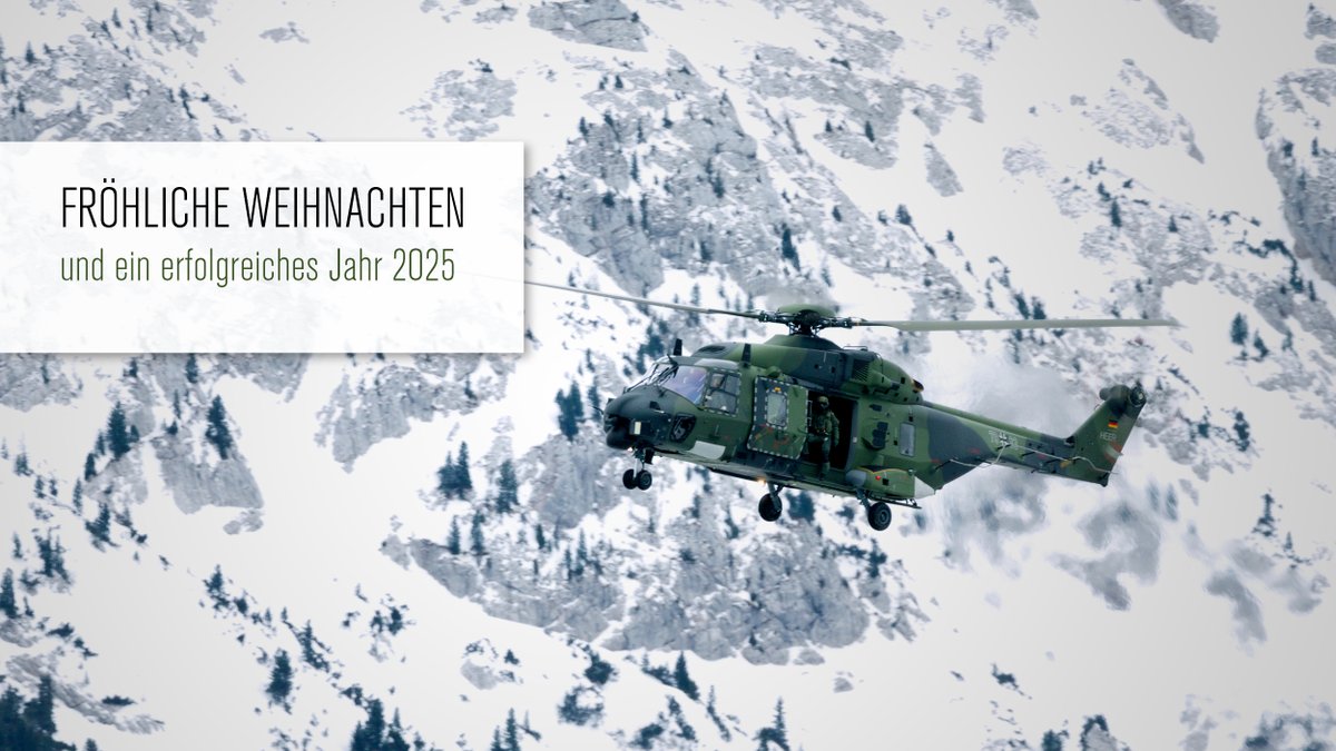 Das Jahr 2024 geht zur Neige.
Zum Jahresabschluss wünsche ich uns allen, Ihren Familien, Angehörigen und Freunden ein gesegnetes und besinnliches #Weihnachtsfest🎄2024 und einen #GutenRutsch ins neue Jahr! Passen Sie auf sich und Ihre Lieben auf. #HeerlicherAdvent #WIRSINDDASHEER