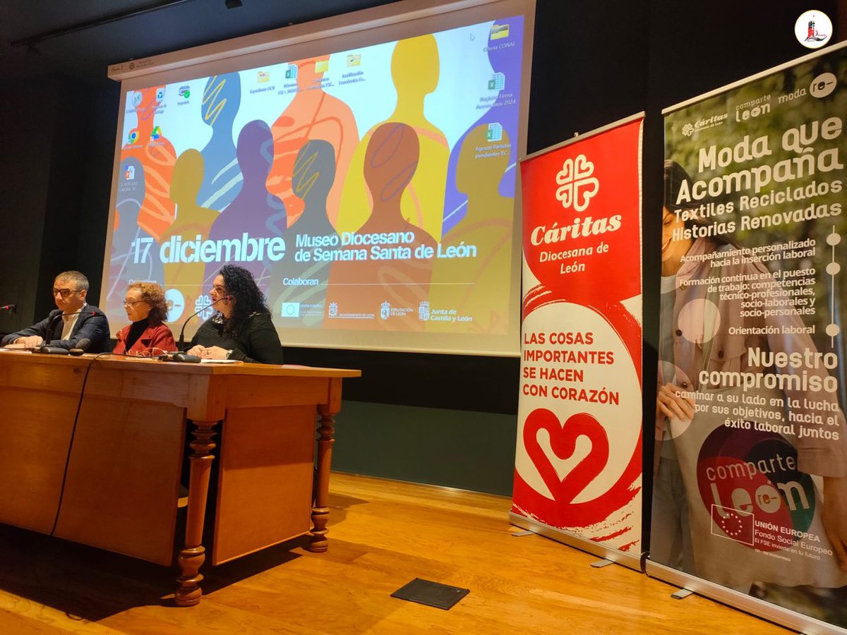 IglesiaEnLeon's tweet photo. 👉🏼 El salón de actos del #MDYDSS acoge una jornada de inclusión social y laboral organizada por ❤️ @caritasdeleon para difundir el modelo de economía social que ha promovido el proyecto #ModaRe, iniciativa de empleo a partir del reciclaje textil con 2️⃣ tiendas en nuestra ciudad. https://t.co/spf3TJ4AvS