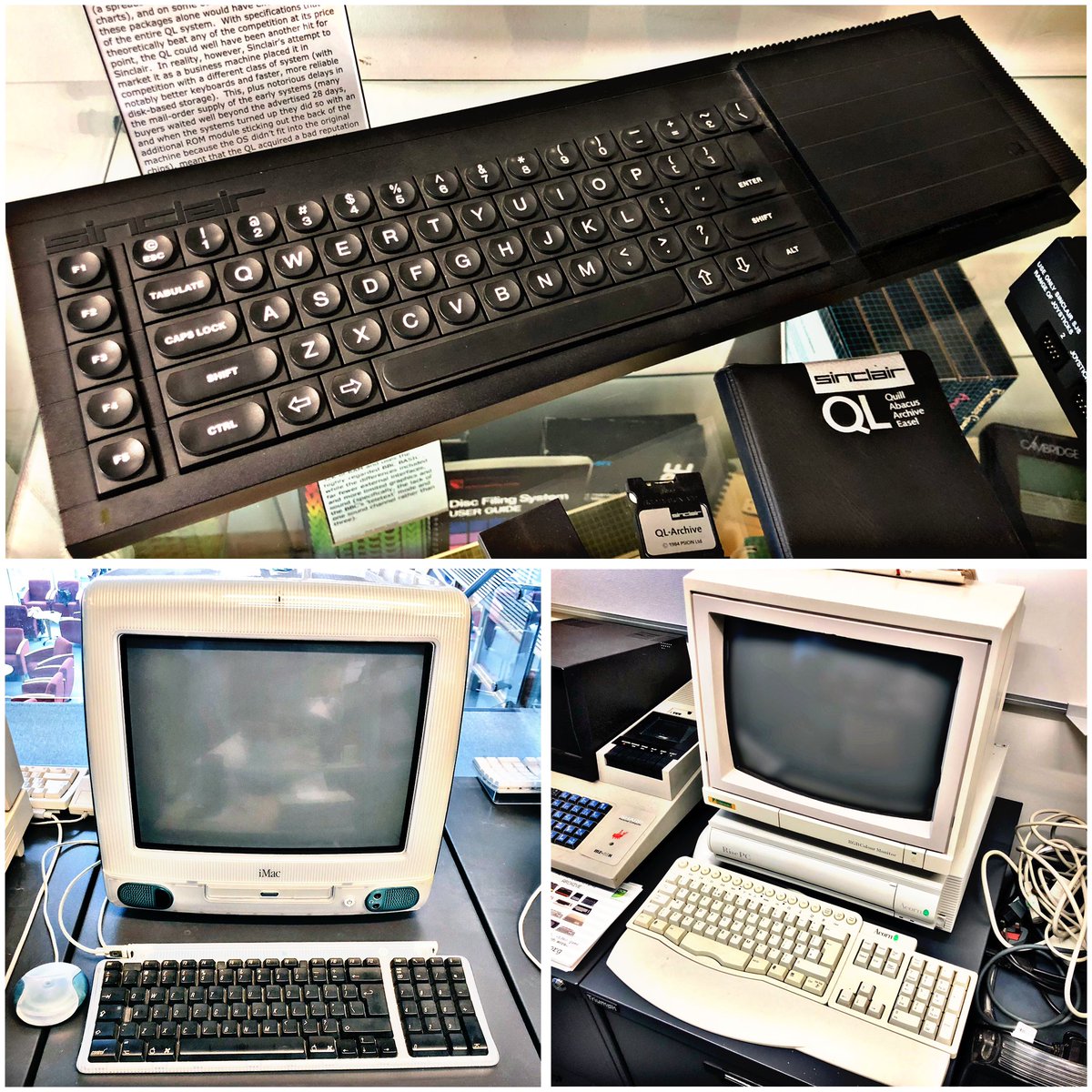 SWRetroComp's tweet image. Today’s #RetroTrio offers you the #Acorn #RiscPC, #Apple #iMac G3 and #Sinclair #QL. Which will you keep, gift to a friend and delete forever? #RetroComputing #ComputerHistory #RetroGaming #VideoGames
