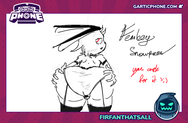 HopefullyFirfan's tweet photo. FEMBOY in #garticphone #artwork https://t.co/7dUbailIul