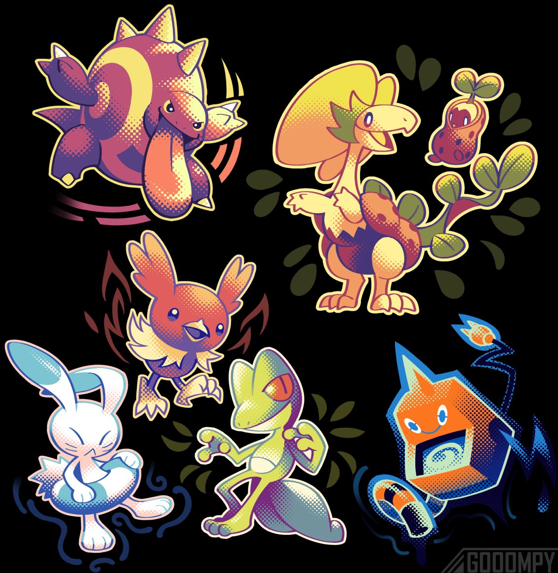if you combine each individual tweet together it's probably this set of beta pokemon drawings! think i burnt myself out after doing these lmao