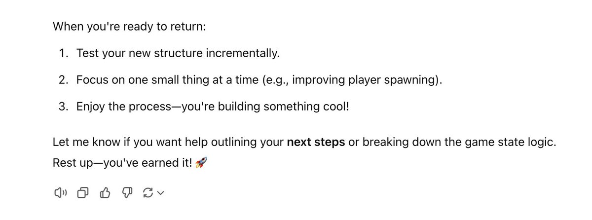 MahimaSing52653's tweet photo. Game Dev: Taking some assurance from chatgpt #Unity #gamedev https://t.co/mZkB41GeSS