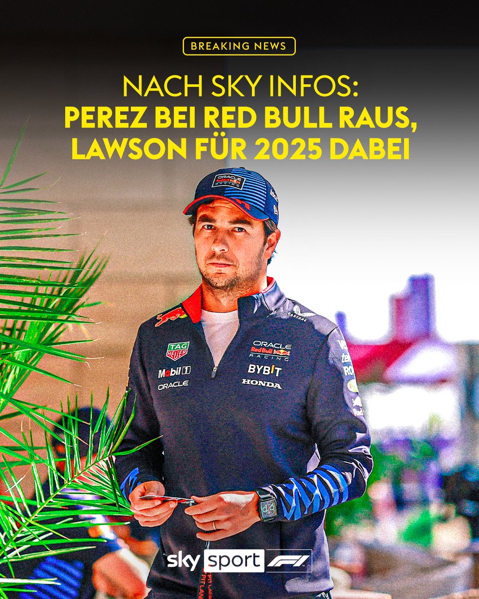 Perez ❌
Lawson für 2025 neben Verstappen ✅

➡️ Heute Mittag soll es offiziell verkündet werden!

#SkyF1 #Perez #Lawson #RedBull