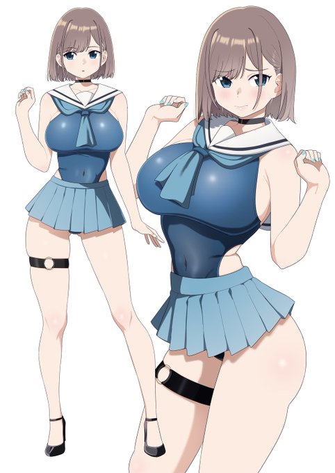 イメージだけで描いたセーラー水着👙 