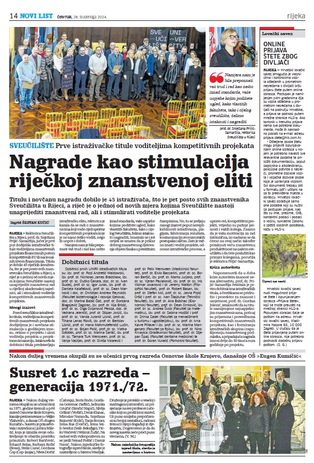 Big news! 🎉 Our colleague Vanja #Vasiljev has been honored, along with 45 other #researchers, with the title of University Research Professor by the @UniRijeka 🏆 Her leadership of WP4 in the #HORUS project establishes her as part of Croatia’s research elite. Congratulations!