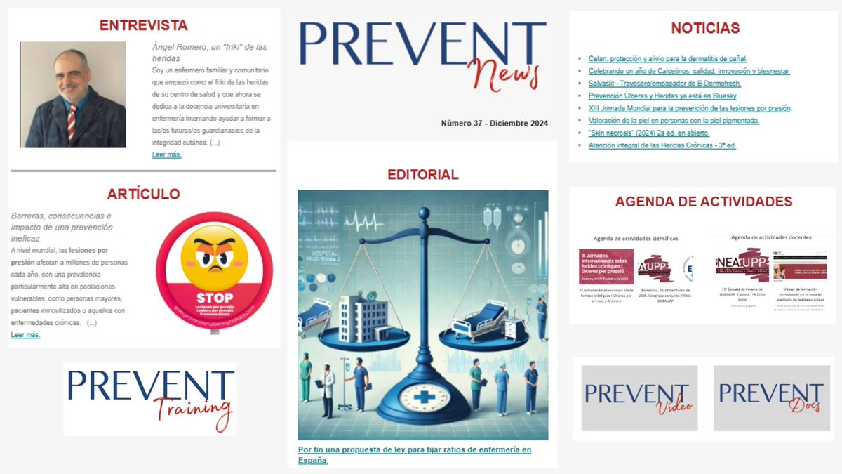 PUyHeridas's tweet photo. 📰 Prevent News diciembre está aquí 🎉
👩⚕️ Editorial: Propuesta de ley para ratios de enfermería
🩹 Entrevista: Ángel Romero, el “friki” de las heridas
🌍 Artículo: Impacto de una prevención ineficaz
🔗 Léelo todo 👉 https://t.co/8HdZGQww8i
#PreventNews #BlogPielSegura https://t.co/jwUQACxI32