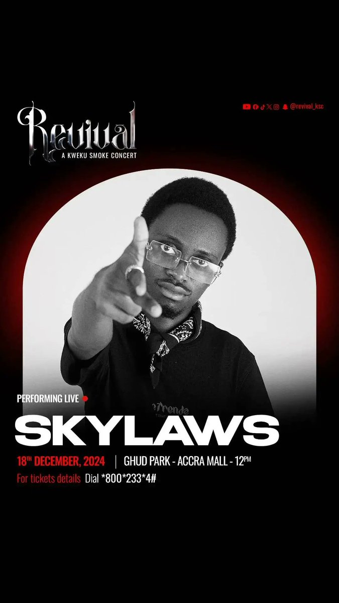 skylawsmusic's tweet photo. It's All About The Revival Concert With Kweku Smoke 🔥 Wey E Dey Happen For Accra Mall  (Chud Park)🔥🇬🇭 I'm Performing Live . Expect Fire Works🔥🔥From Skylaws
#Sippinit https://t.co/RUk9RCQmXm