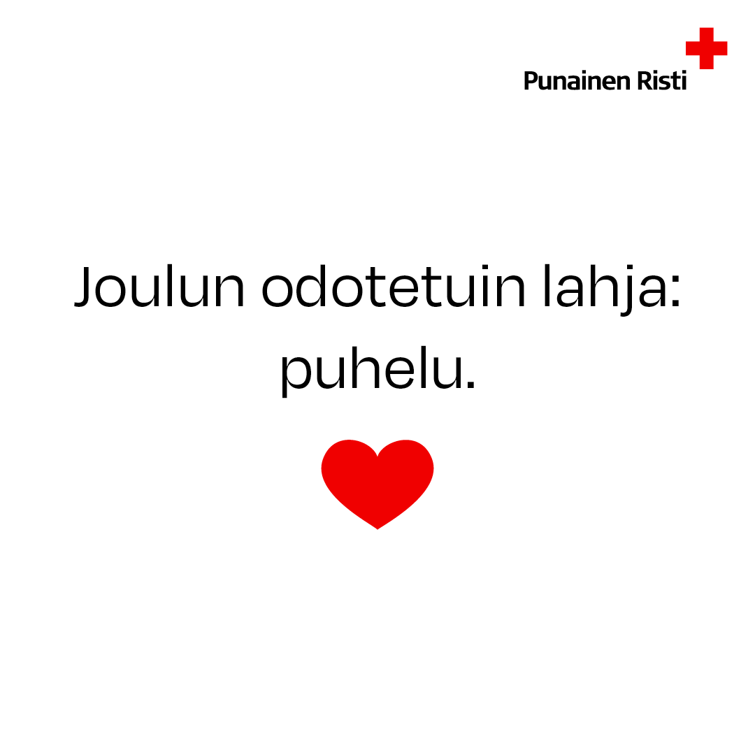 Kenelle sinä voisit antaa joulun odotetuimman lahjan – puhelun? Moni viettää joulua tahtomattaan yksin. Yksi puhelu voi merkitä paljon. ❤️

#joulupuhelu