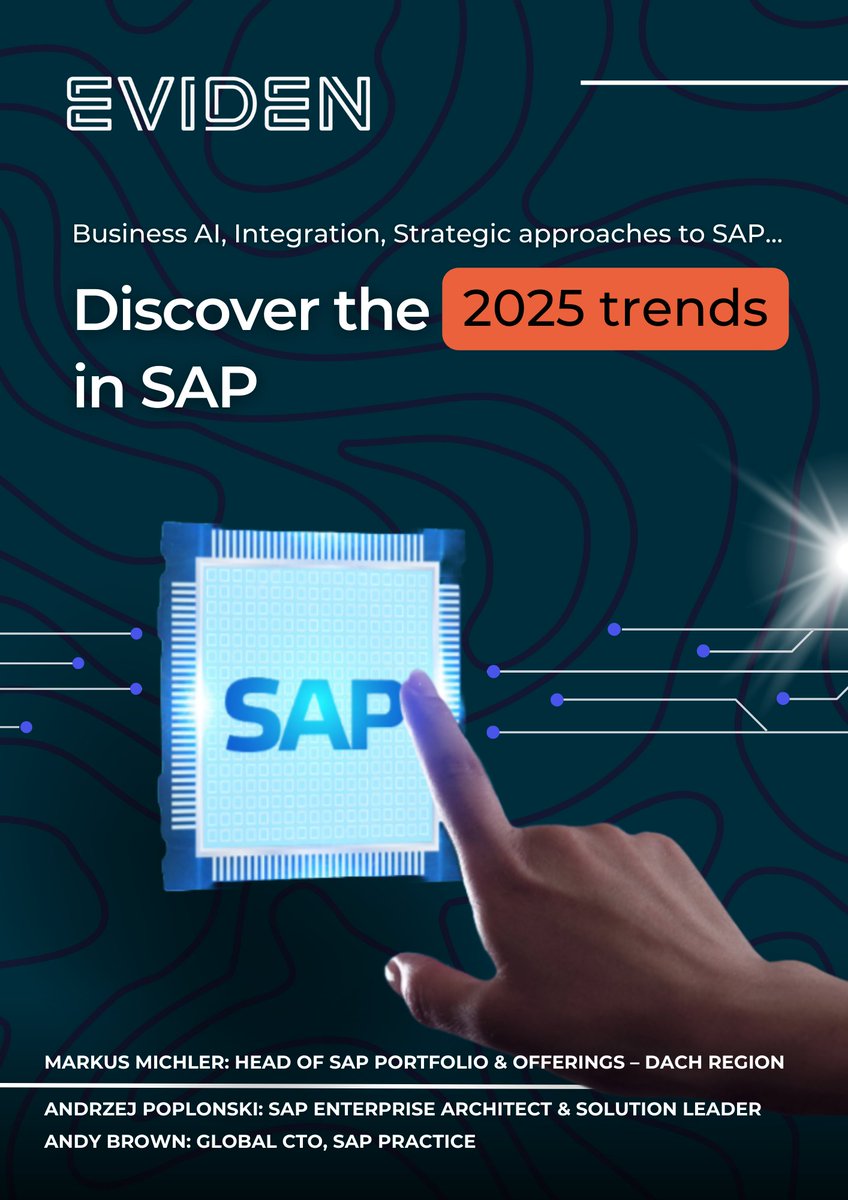 Evidenlive's tweet photo. 🚀 Charting the Course for Business AI in #SAP - Uncover the SAP trends for 2025 👉 https://t.co/9lM7oqWy3w
 
As #AI becomes a pivotal force in business transformation, integrating AI into SAP landscapes offers unprecedented opportunities 

#Innovation #2025trends https://t.co/1VZn9hMPyQ