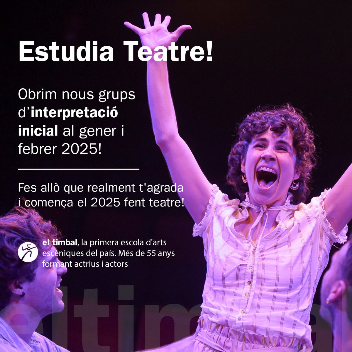 Centre de formació i creació escènica el timbal (@eltimbalbcn) on Twitter photo 📢Obrim nous grups al gener!
Any nou, vida nova!
Per més informació:
📩escola@eltimbal.org
📲 933027347
10% descompte per a persones sòcies de cooperatives federades
<a href="/coopstreball/">Federació de Cooperatives de Treball de Catalunya</a> 📢Obrim nous grups al gener!
Any nou, vida nova!
Per més informació:
📩escola@eltimbal.org
📲 933027347
10% descompte per a persones sòcies de cooperatives federades
<a href="/coopstreball/">Federació de Cooperatives de Treball de Catalunya</a>