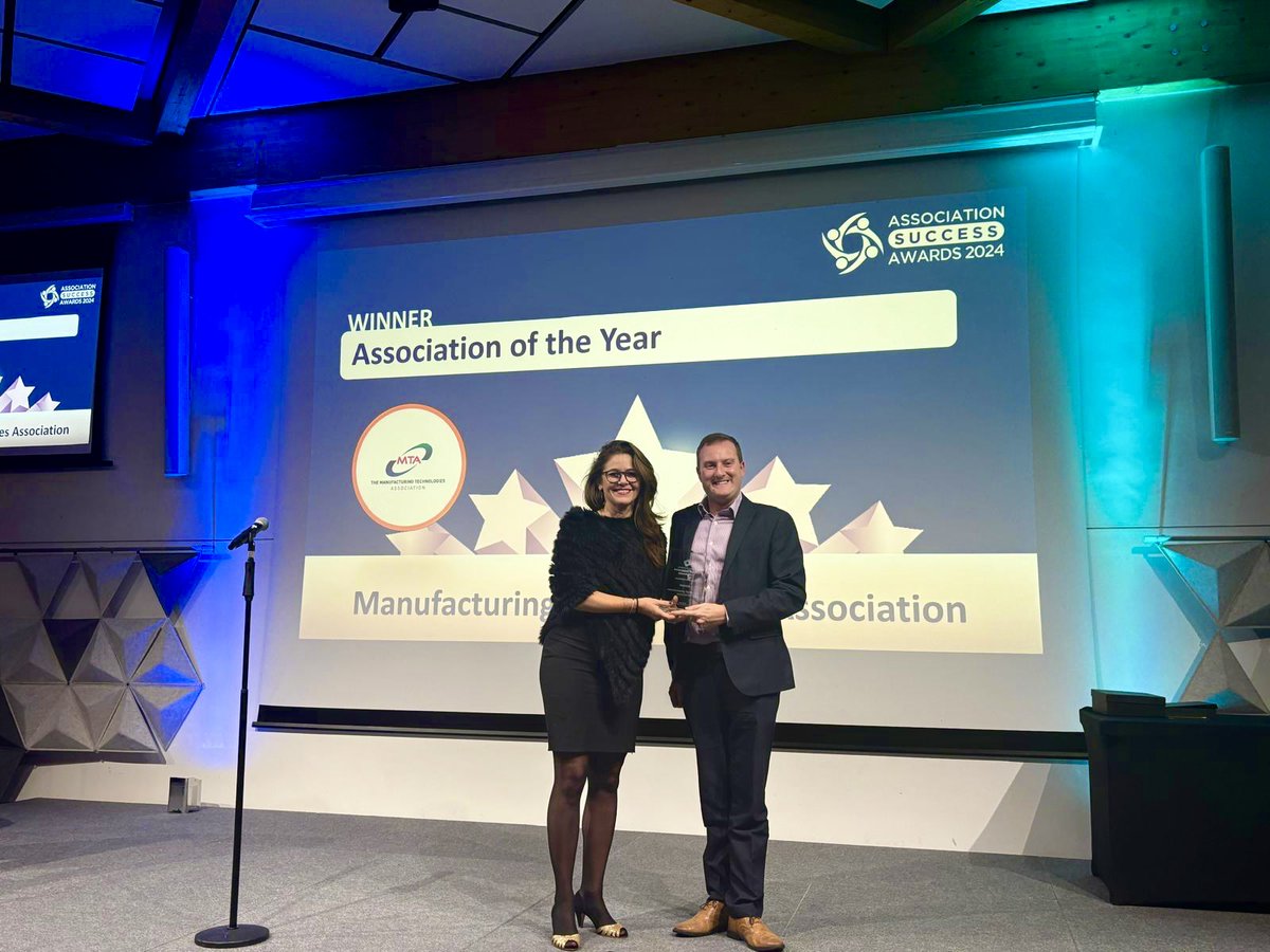 Manufacturing Technologies Association (MTA) (@mta_uk) on Twitter photo We’re thrilled to have won Association of the Year at the Association Success Awards 2024 last night organised by the <a href="/AssnExecs/">Association of Association Executives (AAE)</a> ! 🏆 A huge thank you to our team, members & supporters. Proud to champion UK manufacturing! #AssociationOfTheYear #MTACluster #UKMfg #acuk24 We’re thrilled to have won Association of the Year at the Association Success Awards 2024 last night organised by the <a href="/AssnExecs/">Association of Association Executives (AAE)</a> ! 🏆 A huge thank you to our team, members & supporters. Proud to champion UK manufacturing! #AssociationOfTheYear #MTACluster #UKMfg #acuk24
