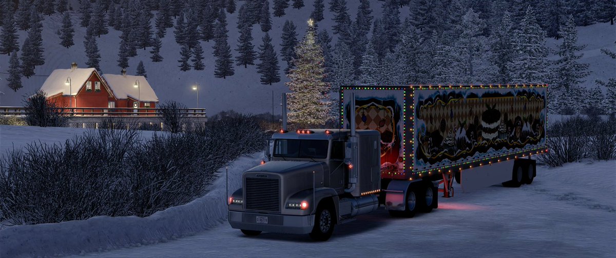 Just_A_Z71's tweet photo. Enjoying the #ReturnToWinterland event. @SCSsoftware #AmericanTruckSimulator #ETS2 https://t.co/CP8im2Qym3