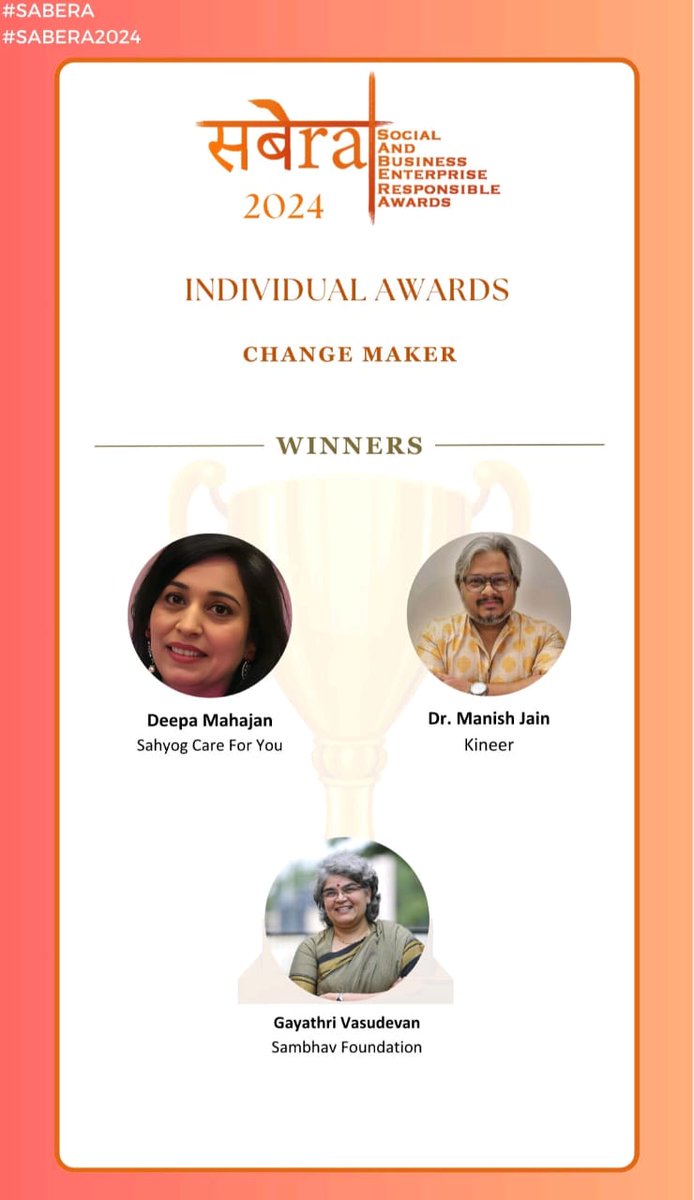 SahyogCare4You's tweet photo. We are happy to receive the prestigious सबेरा #sabera Changemaker Award 2024 for Child Rescue and Rehabilitation
#cgmariahealthservices #honda #Amazon #stopchildtrafficking #martinjamesfoundation #Milliman #endslaverynow
#humdardfoundation #kscfus #thechildrenfoundation https://t.co/R4hetzM0I0