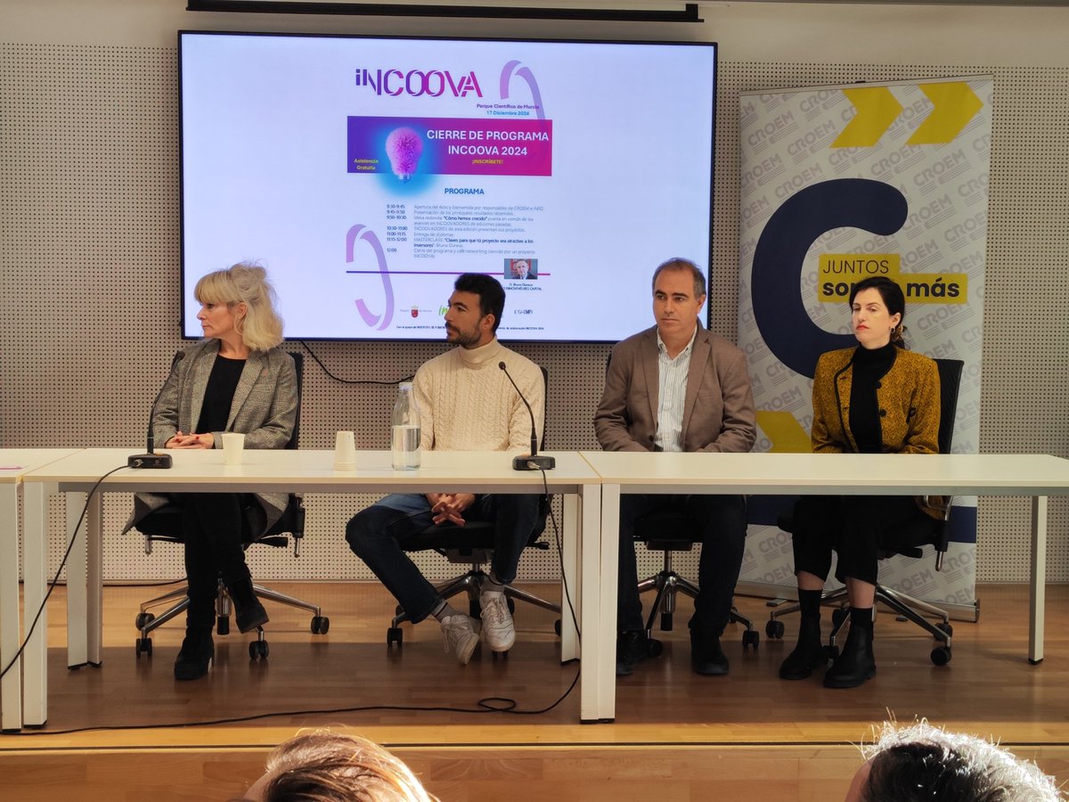 INCOOVA emprende en CROEM (@incoova) on Twitter photo <a href="/mariajbernal/">María José Bernal</a> <a href="/croemurcia/">CROEM</a> <a href="/infoRMurcia/">Instituto de Fomento</a> <a href="/rayavilesgil/">Ramón Avilés Gil</a> Mesa redonda con 4 proyectos salidos de #INCOOVAte: <a href="/Bravakombucha/">Brava kombucha</a> , <a href="/Circubica/">Circúbica</a> , Agrisens y Coplain para contar sus experiencias y el estado actual de su proyectos
INCOOVA incubadora de <a href="/croemurcia/">CROEM</a> + <a href="/infoRMurcia/">Instituto de Fomento</a> donde ideas se convierten en empresas <a href="/mariajbernal/">María José Bernal</a> <a href="/croemurcia/">CROEM</a> <a href="/infoRMurcia/">Instituto de Fomento</a> <a href="/rayavilesgil/">Ramón Avilés Gil</a> Mesa redonda con 4 proyectos salidos de #INCOOVAte: <a href="/Bravakombucha/">Brava kombucha</a> , <a href="/Circubica/">Circúbica</a> , Agrisens y Coplain para contar sus experiencias y el estado actual de su proyectos
INCOOVA incubadora de <a href="/croemurcia/">CROEM</a> + <a href="/infoRMurcia/">Instituto de Fomento</a> donde ideas se convierten en empresas
