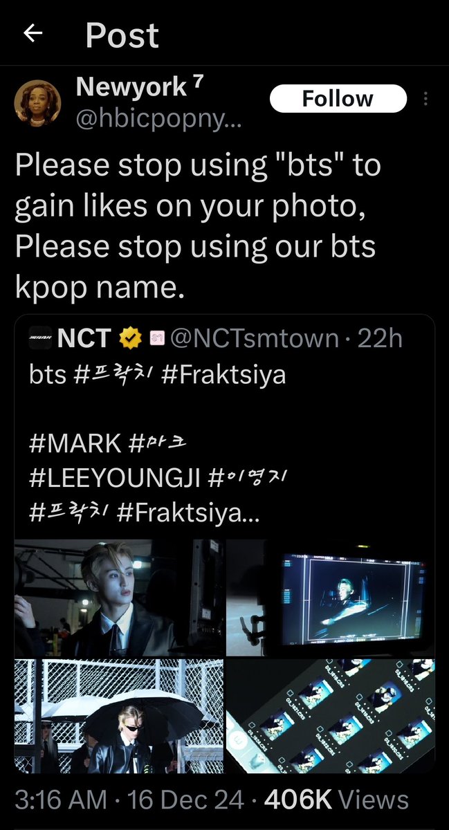 I'm not sure who'll see this. But this account uses ARMY name, throwing so much hate and disgust towards 87S/ARMY &amp; other idols, using s€xu@l imagery towards the guys. There's so much I can't ss and share cause it's just A LOT!! Report to twt and BH ASAP

x.com/hbicpopnygirl?…