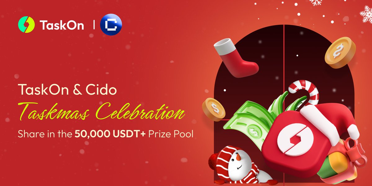 cido_ai's tweet photo. 🎄 Join Cido's Taskmas Campaign 🎅 on @taskonxyz and celebrate this festive season with us! 🎁
Complete tasks, earn rewards , and make this holiday season even more exciting! 🥳
Don't miss out – START NOW! 🔥
#Taskmas #Cido #Rewards #Quests
https://t.co/2KSac5ECCv https://t.co/c8PkUSSWCQ
