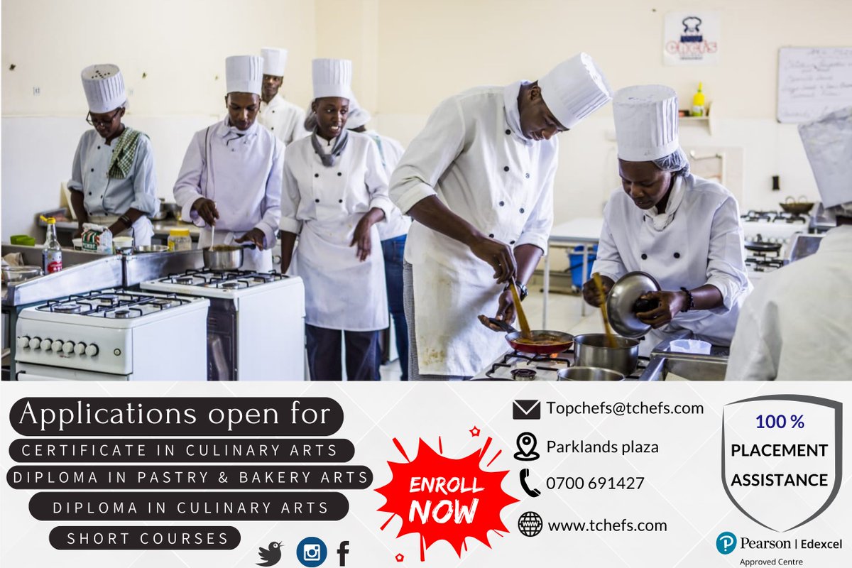 TopChefs_ltd's tweet photo. Kickstart your culinary dreams with Top Chefs January Intake!
✅ Hands-on Kitchen Training
✅ Expert Mentorship
✅ Industry-Ready Skills

 Enroll Now!

📞 Contact: 0700 691427
🌐 Website: https://t.co/JYbhA1TE5o

Limited Slots Available!

#TopChefs #JanuaryIntake #EnrollNow https://t.co/Tjt4MBkm4j