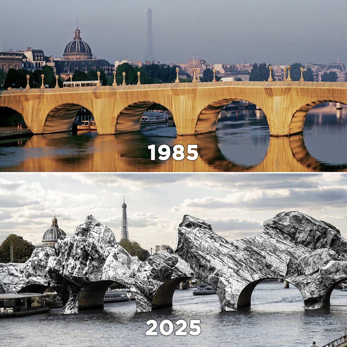 En 2025, l'artiste JR va transformer le Pont Neuf à Paris en un  trompe-l'œil géant, rendant hommage à l'œuvre de 1985 de Christo et  Jeanne-Claude, qui avaient emballé l'édifice, attirant plus de