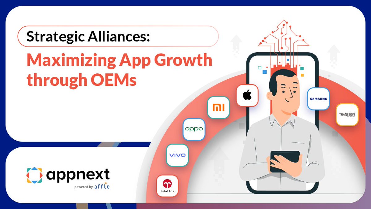 Strategic partnerships with OEMs are reshaping the app ecosystem! 🚀 

Discover how collaboration with device manufacturers can unlock new user engagement opportunities and drive app growth at scale. 📈 

Learn more: blog.appnext.com/strategic-alli…
