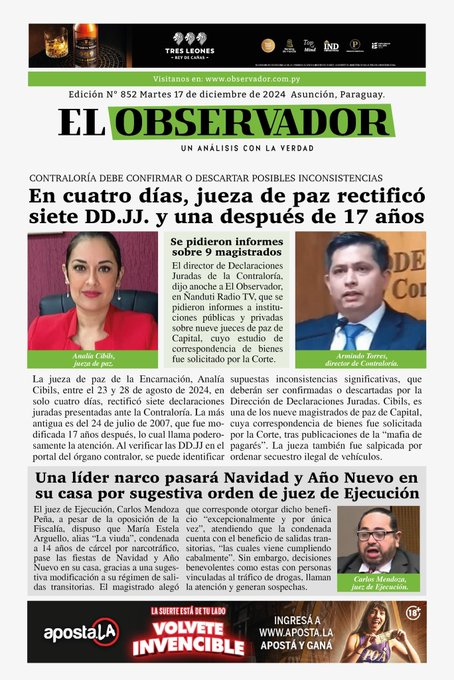 robertoperezpy's tweet photo. 💻📰 Las principales tapas de diarios de hoy🗞️

#PPpy #650A https://t.co/JY7soTFpG9