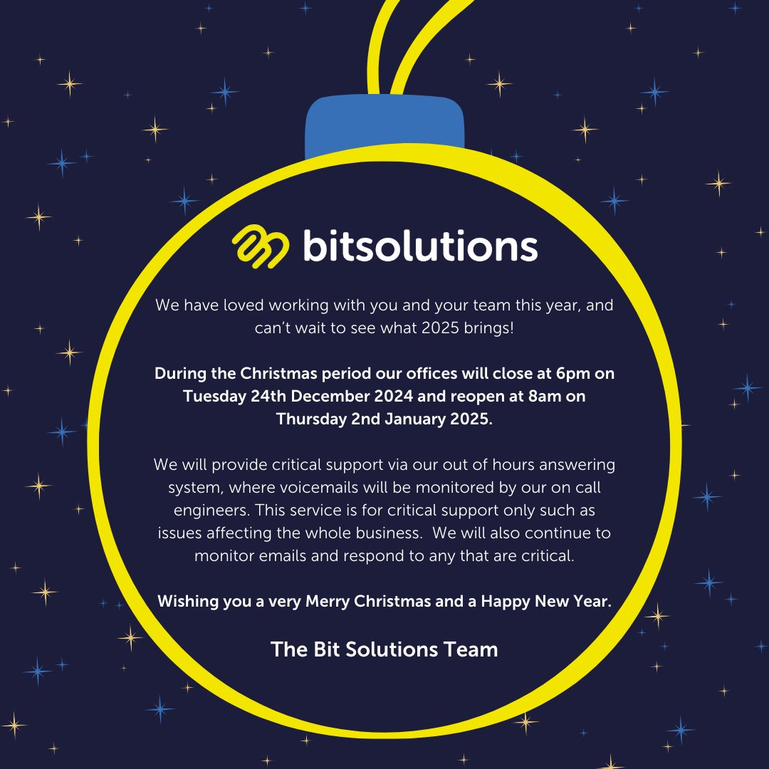 BITSolutionsLtd's tweet photo. #bitsolutions #msp #business #Christmas2024 https://t.co/gBAaCYCG56