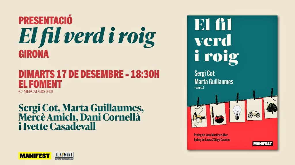 Sergi Cot 🇵🇸 (@sergicot) on Twitter photo Avui ens veiem a <a href="/ElFoment_org/">Fundació Cultural El Foment</a> per presentar aquesta obra col·lectiva a terres gironines. N'anirem fent més al llarg de l'any per tot arreu del país on puguem, però sempre fa il·lusió estrenar-lo a casa.
Amb companyia de meravella: @merceamvi, <a href="/danicornella/">Dani Cornellà #Independència #EcoSocialisme</a> i <a href="/ratolidecamp/">Ivette Casadevall Cufí</a> 💚❤️ Avui ens veiem a <a href="/ElFoment_org/">Fundació Cultural El Foment</a> per presentar aquesta obra col·lectiva a terres gironines. N'anirem fent més al llarg de l'any per tot arreu del país on puguem, però sempre fa il·lusió estrenar-lo a casa.
Amb companyia de meravella: @merceamvi, <a href="/danicornella/">Dani Cornellà #Independència #EcoSocialisme</a> i <a href="/ratolidecamp/">Ivette Casadevall Cufí</a> 💚❤️