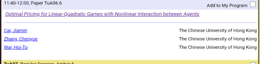 My student, Chenyue, is presenting our LCSS paper on optimal prices (ieeexplore.ieee.org/abstract/docum…) in ~1hr at #CDCMilan2024 - new result showing the benefits of network-aware pricing strategy.
