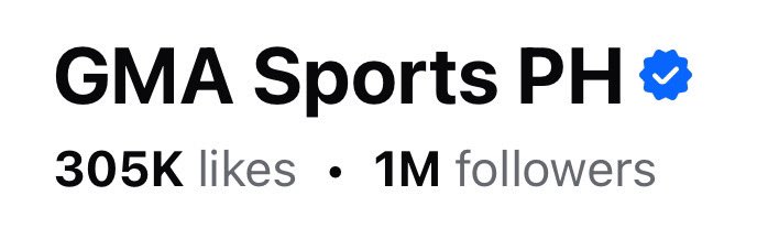 sofrodelas's tweet photo. Happy 1M @gmasportsph 🥳🚀❤️ https://t.co/4BpForVmLc