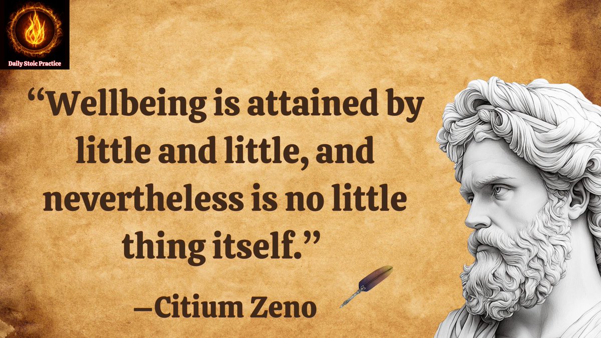 StoicPractice's tweet photo. “Wellbeing is attained by little and little, and nevertheless is no little thing itself.” –Citium Zeno

#CitiumZeno #dailystoicpractice https://t.co/aUjbppUo9N
