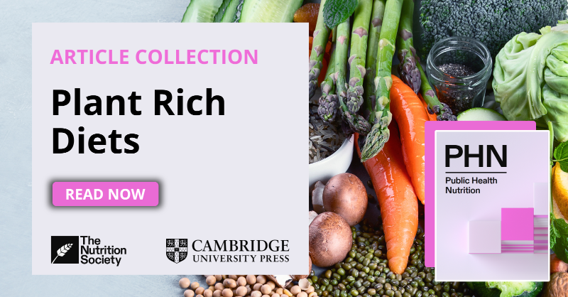 NS_Publications's tweet photo. 🌾 Interested in #NutritionResearch and #PlantBasedDiets?

🥦 Why not check out the collection at the Public Health Nutrition Journal? 

@NutritionSoc #PHN #Veganuary