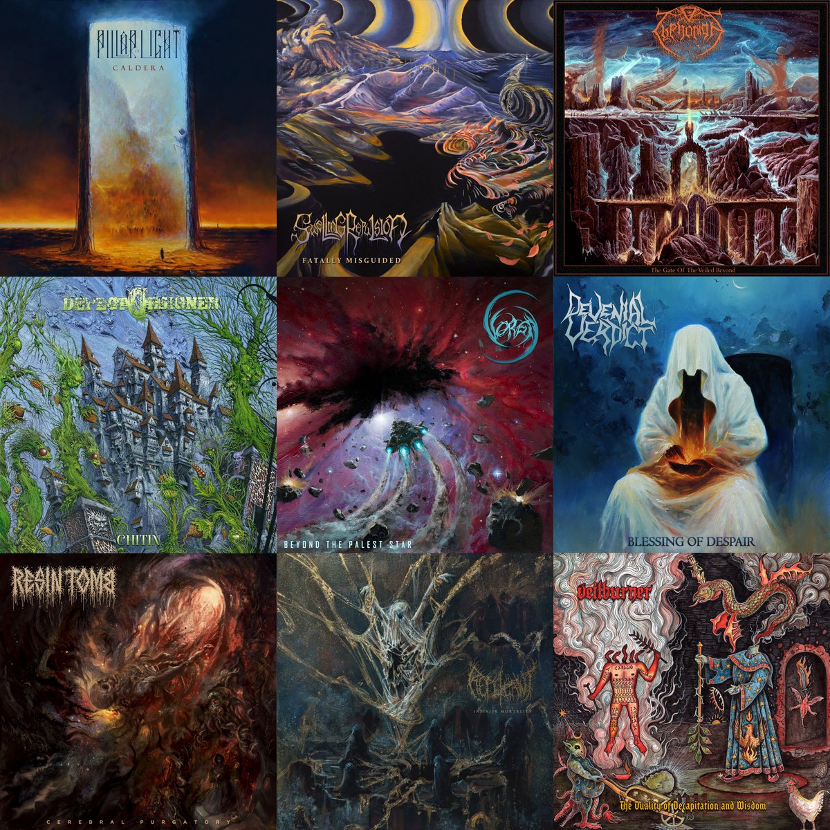 transcendingobs's tweet photo. It's overwhelming to see so many of our releases end up on this great year end list by @no_singing! Here are their names in case you're not familiar with any of them - 

Pillar of Light - Caldera
Swelling Repulsion  - Fatally Misguided
Typhonian - The Gate of the Veiled Beyond
Defect Designer - Chitin
Vorga - Beyond the Palest Star
Devenial Verdict - Blessing of Despair
Resin Tomb - Cerebral Purgatory
Replicant - Infinite Mortality
Veilburner - The Duality of Decapitation and Wisdom

You can find the albums here - https://t.co/ukbrKKcUpC

Feature link - https://t.co/4WXEyVGsOE