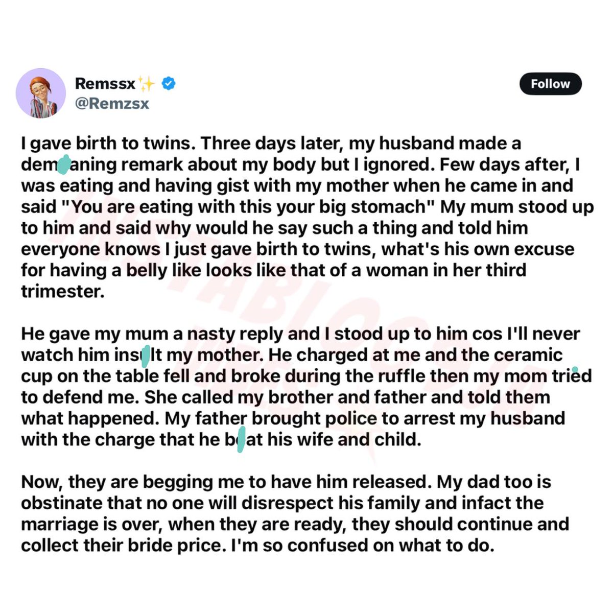 instablog9ja's tweet photo. New mother shares shocking family drama after standing up for herself and her mom just days after giving birth to twins. 👶🏽💔

#Instablog9jaVibes #FamilyDrama #Motherhood #TrendingStory https://t.co/FxK3H8Zj51