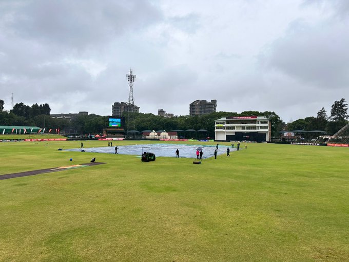 1st ODI: Rain stopped play in Harare 🌧️