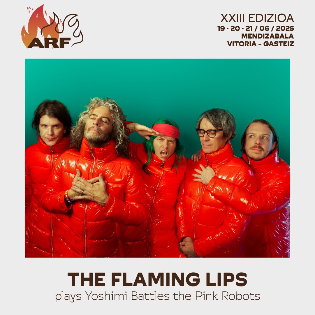 Iconos del rock alternativo y maestros de lo surrealista,The Flaming Lips aterrizan en Mendizabala para celebrar más de 20 años de su legendario álbum Yoshimi Battles the Pink Robots.
Tickets 🔥 azkenarockfestival.com