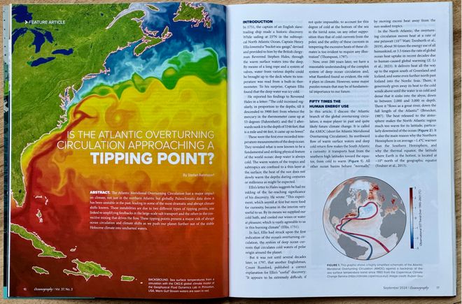 rahmstorf's tweet photo. Thrilled to get the analog, glossy, printed magazine edition of my AMOC review article!
You can of course read it open access here:

https://t.co/gMu6Zw5mR7 https://t.co/16KSuzpxSs