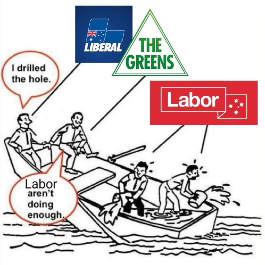 CaraMia200's tweet photo. #Auspol THIS sums it up! 

Are people really going to blame #LaborGovt for not fixing every problem faced? Problems that were years in the making? Problems created by a grifting,negligent &amp; lazy #LNPShitshow? 

#DicksonVotes #DuttonVisionlessBrute #LNPNeverAgain https://t.co/FUHRp8BeCk