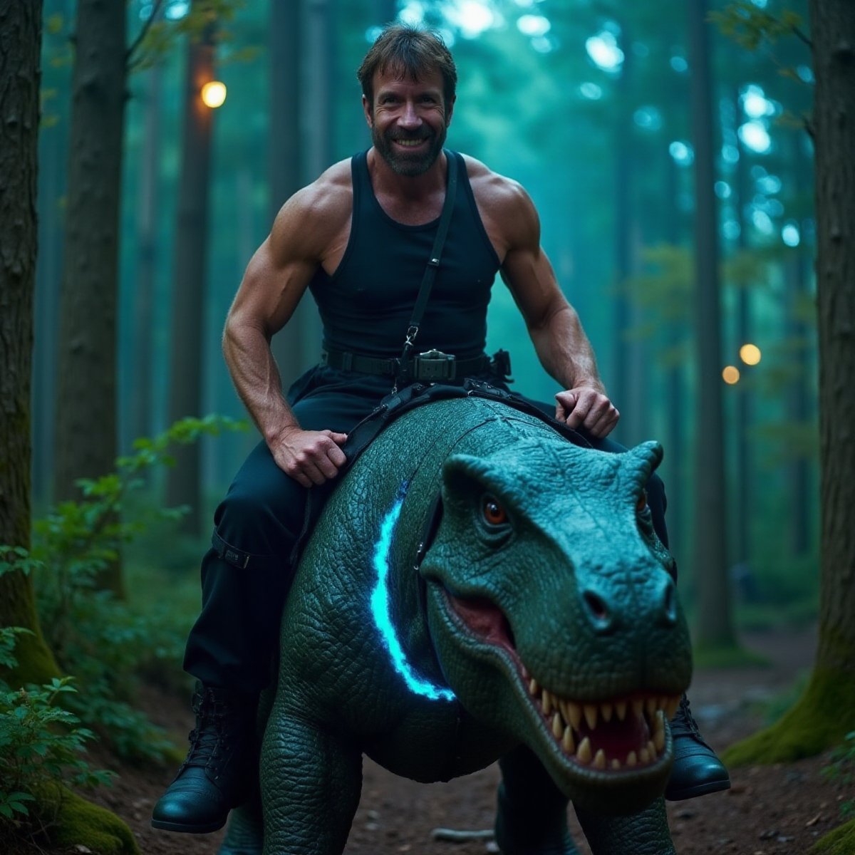 hahabiotics's tweet image. #ChuckNorris #DinosaurRider #WhenLegendsCollide #JurassicChuck #EpicRide