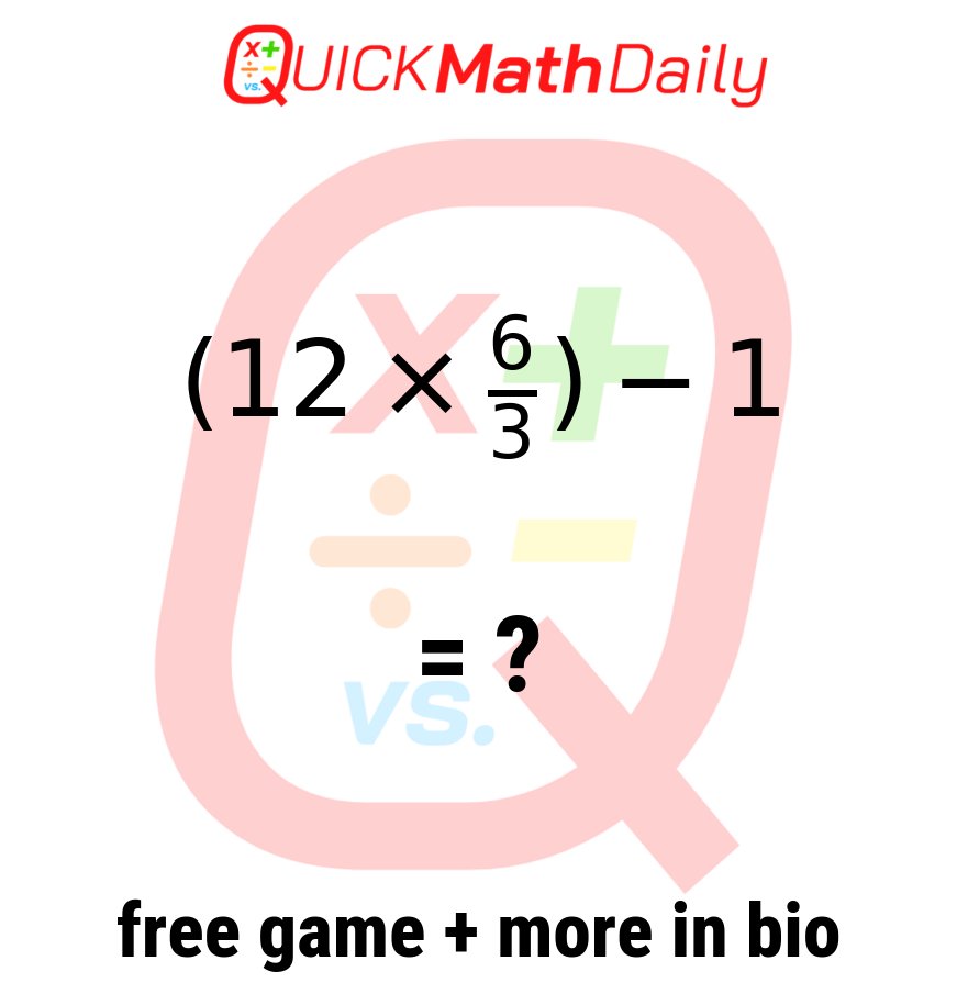 QuickMathDaily's tweet image. 🚨Can you #solve this #math in &amp;lt; 30s ⁉️

No Calculator ❎ 🧠 Comment Below ‼️👇