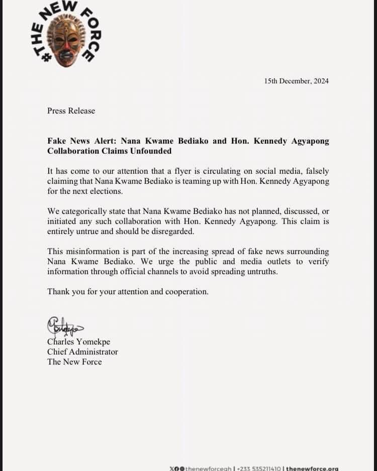 trendingnew360's tweet photo. 🚨Fake new🚨Disregard any information claiming #TheNewForce wanting to join with Hon.Kennedy Agyapong on Npp ticket @OsagyefoNKB 
#AnidasoAba
#12PillarsToEconomicFreedom
#anyoneexceptnppndc
#saveghanafund
#KwameNkrumahReborn
#NewAfricaFoundation
#nkbforpresident
#TrendingNews360 https://t.co/YDa4vv5Zao