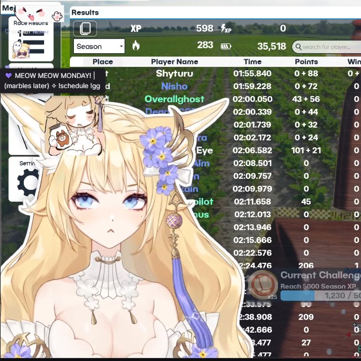 shyturu's tweet photo. yhey!! My Marble got 1st Today at @Kitsune_Eve stream!! Clappi!!! (* ゚∀゚)ノシ
Sorry my timing on screenshot not good Eeb the 2nd image (≧▽≦)
#KitsuneEve #MarbleOnStream #Marble https://t.co/26jRsOk13R