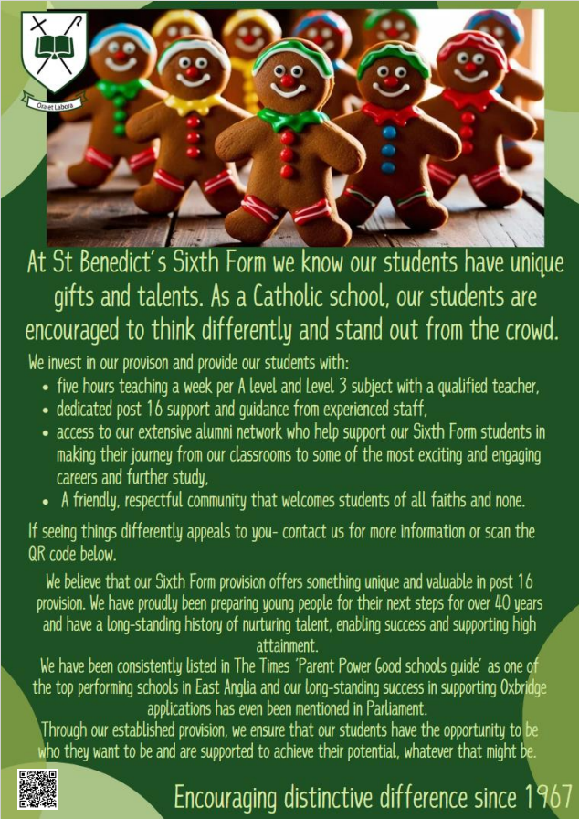St Benedict's Sixth Form - Not your average Sixth Form
To find out more: st-benedicts.suffolk.sch.uk/page/?title=He…
