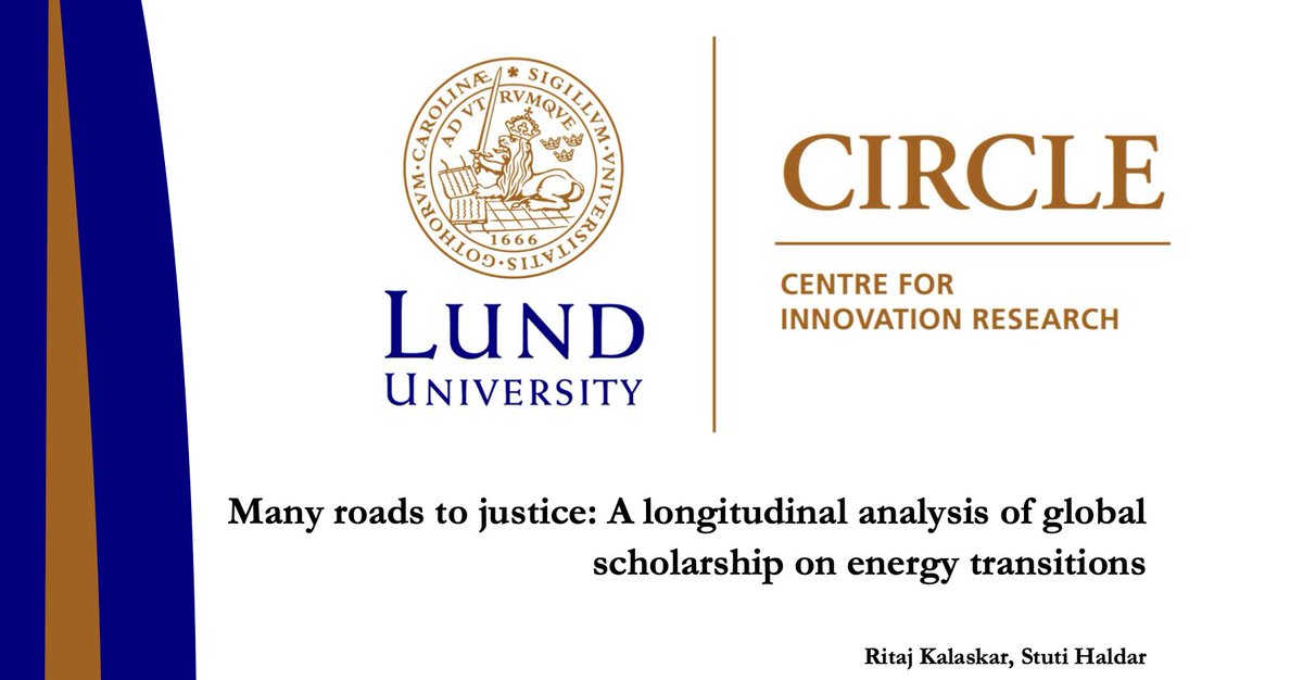 CIRCLE - Centre for Innovation Research (@circle_lu) on Twitter photo 📢 New CIRCLE #WorkingPaper:
How can #EnergyTransitions be just and inclusive?
<a href="/RitajKalaskar/">Ritaj Kalaskar</a> & <a href="/StutiHaldar/">Stuti Haldar</a> challenge Western-centric energy justice frameworks, calling for feminist, postcolonial, and community-driven approaches.
Read here 👉 swopec.hhs.se/lucirc/abs/luc… 📢 New CIRCLE #WorkingPaper:
How can #EnergyTransitions be just and inclusive?
<a href="/RitajKalaskar/">Ritaj Kalaskar</a> & <a href="/StutiHaldar/">Stuti Haldar</a> challenge Western-centric energy justice frameworks, calling for feminist, postcolonial, and community-driven approaches.
Read here 👉 swopec.hhs.se/lucirc/abs/luc…