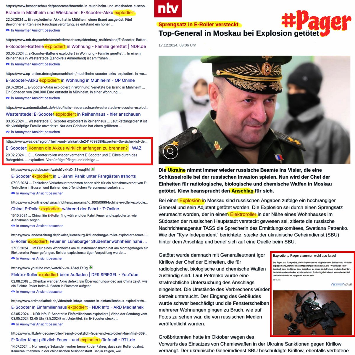 AFreisang's tweet photo. nicht IN E-Roller "versteckt", Akkus SIND die Bombe
https://t.co/UizPxmKhf4
sind die häufigen #Explosionen von E-Rollern nur "Fehlsignale"🤔
oder "abgebrannte" E-Autos
vielleicht sollte man sich die gesichert👆 zufälligen Opfer, einmal genauer ansehen #Einzelfall #Pager #ERoller https://t.co/F9vhwE0I8U