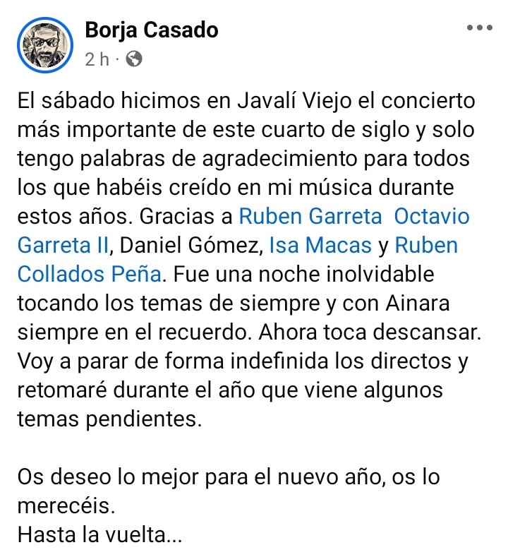 franpenat's tweet photo. El sábado dimos el concierto más importante de este cuarto de siglo y solo tengo palabras de agradecimiento para todos los que habéis creído en mi música durante estos años. Fue una noche inolvidable.

Os deseo lo mejor para el nuevo año, os lo merecéis.
Hasta la vuelta... https://t.co/xwC6TG7AXd