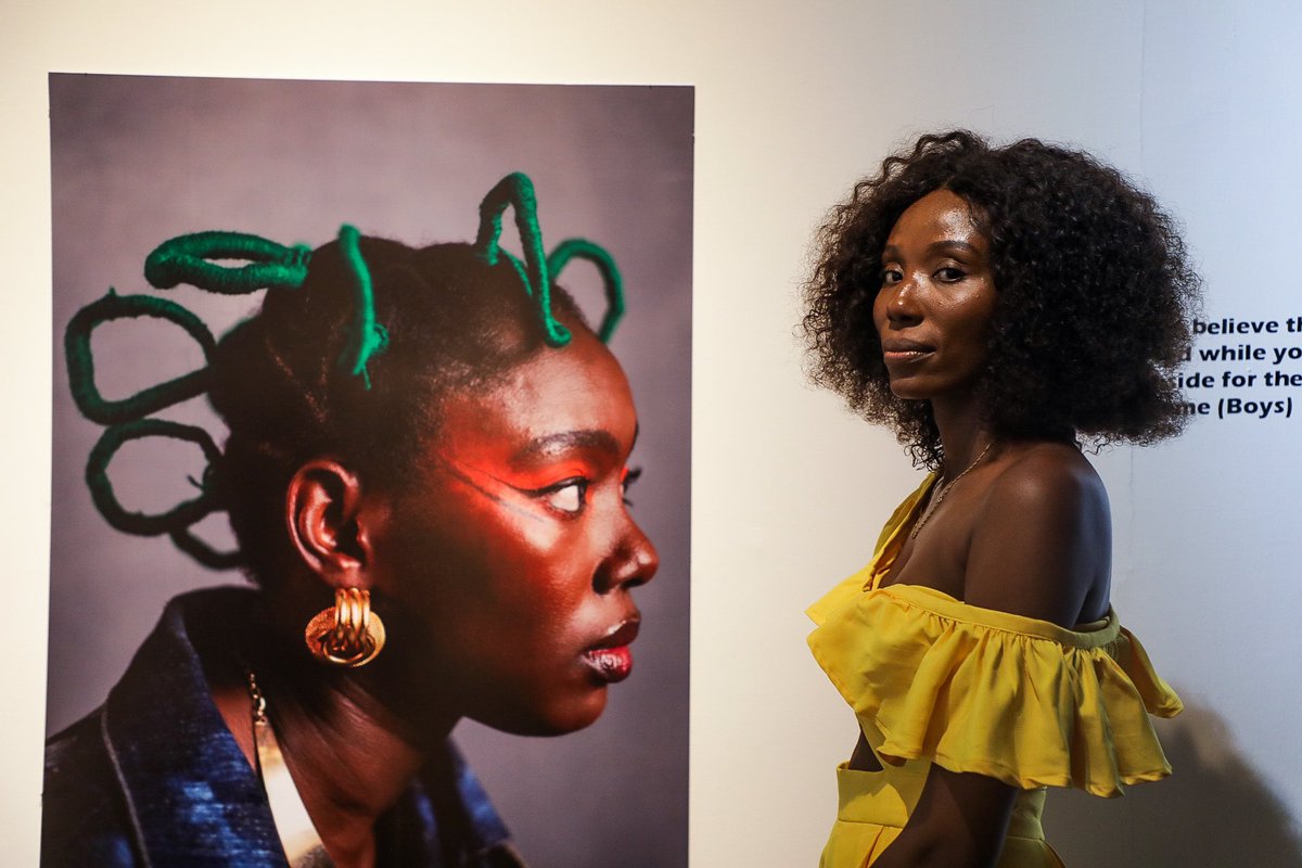 poetra_asantewa's tweet photo. Thank you to everyone who made it to the opening of For All Of Us. Exhibition is still ongoing at the Foundation for Contemporary Art, Ghana till this Friday. I hope you can go see it! https://t.co/6gBRPBoQAJ